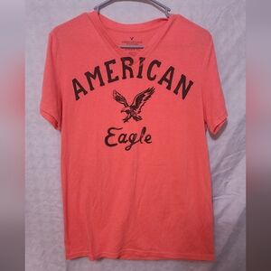 American Eagle Outfitters Men's Bright Coral Tee